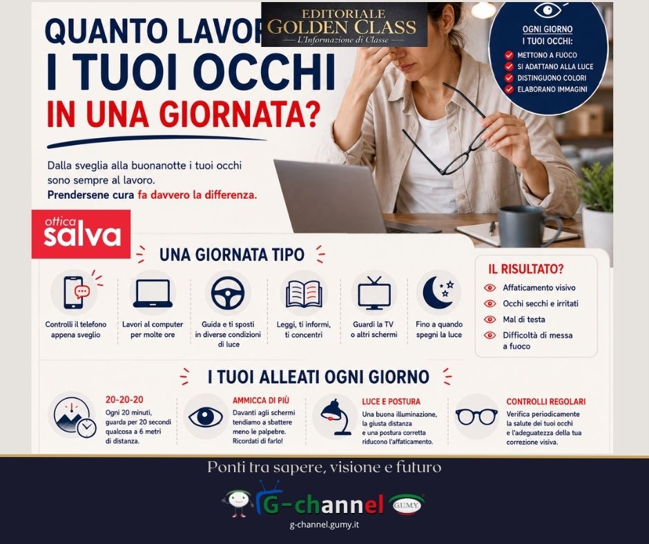 Quanto lavorano i tuoi occhi in una giornata?